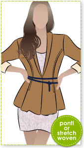 Marni Ponti Jacket Sewing Pattern By Style Arc - Peplum style knit jacket