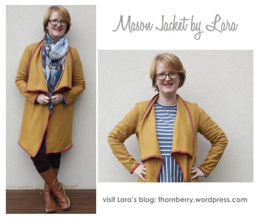 Mason Knit Jacket Sewing Pattern By Lara And Style Arc - Great ponte jacket with new fashionable collar