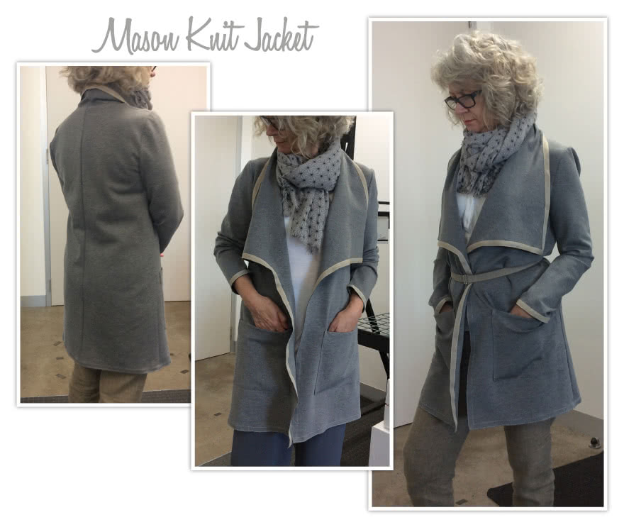 Mason Knit Jacket Sewing Pattern By Style Arc - Great ponte jacket with new fashionable collar