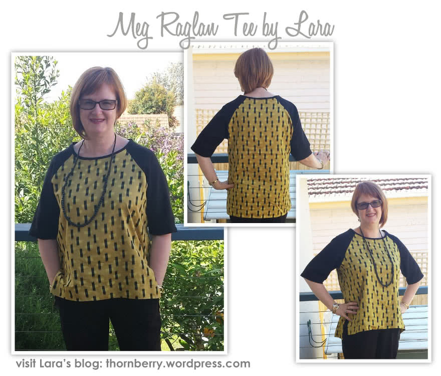Meg Raglan Tee Sewing Pattern By Lara And Style Arc - Relaxed raglan sleeve woven tee with a high low hem