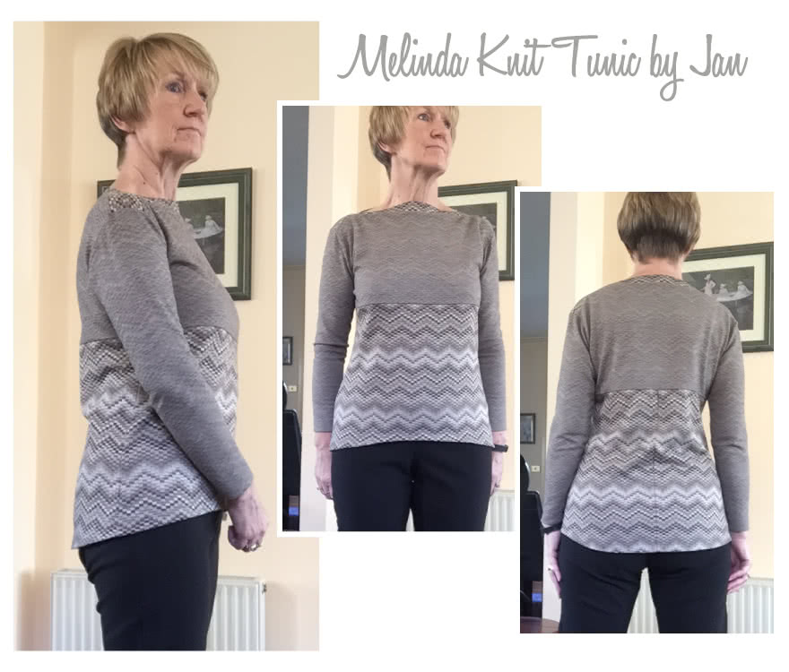 Melinda Knit Tunic Sewing Pattern By Jan And Style Arc - Boat neck tunic length top