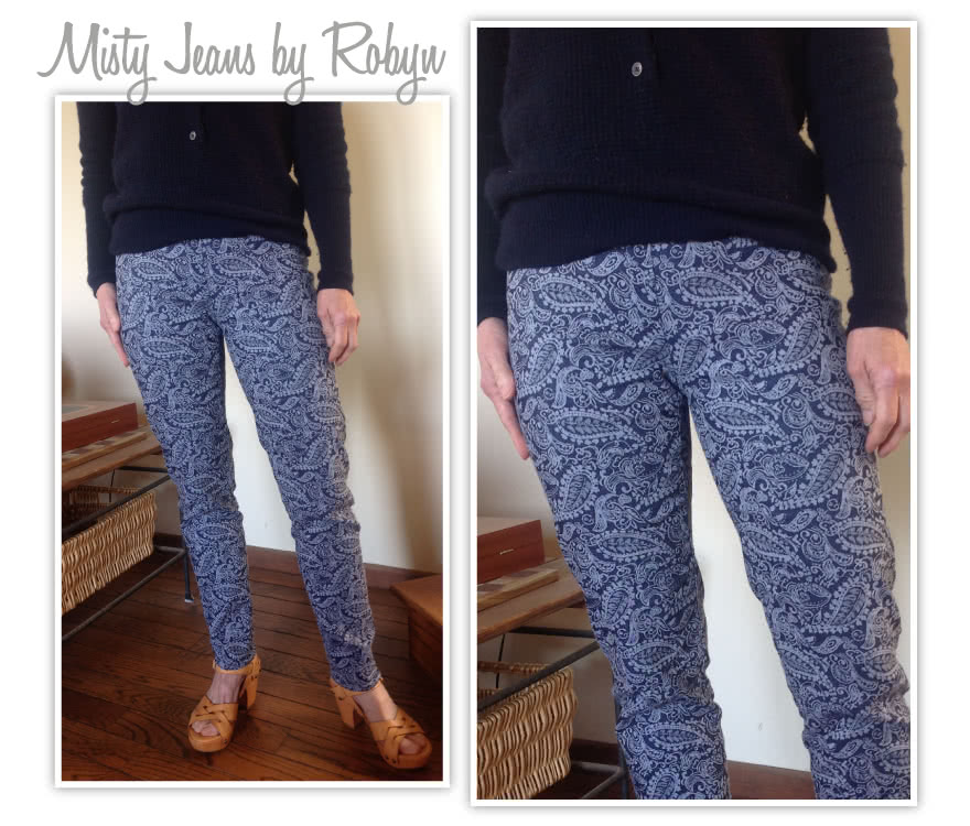 Misty Stretch Pull-On Jean Sewing Pattern By Robyn And Style Arc - Stretch denim slim leg jean with an elastic waist for comfort