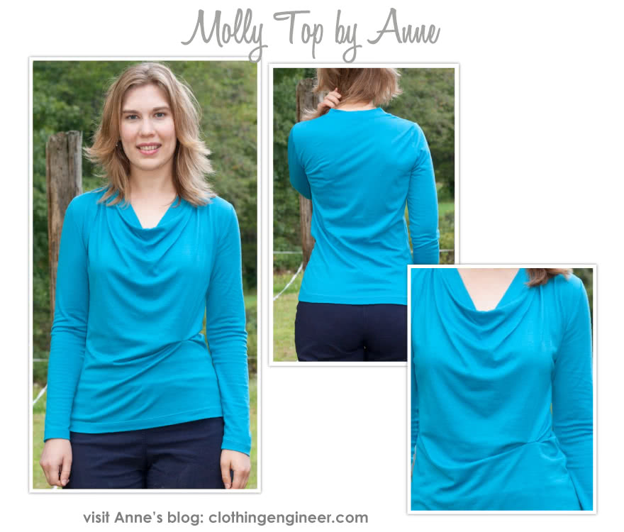 Molly Knit Top Sewing Pattern By Anne And Style Arc - New twist on the popular drape neck top