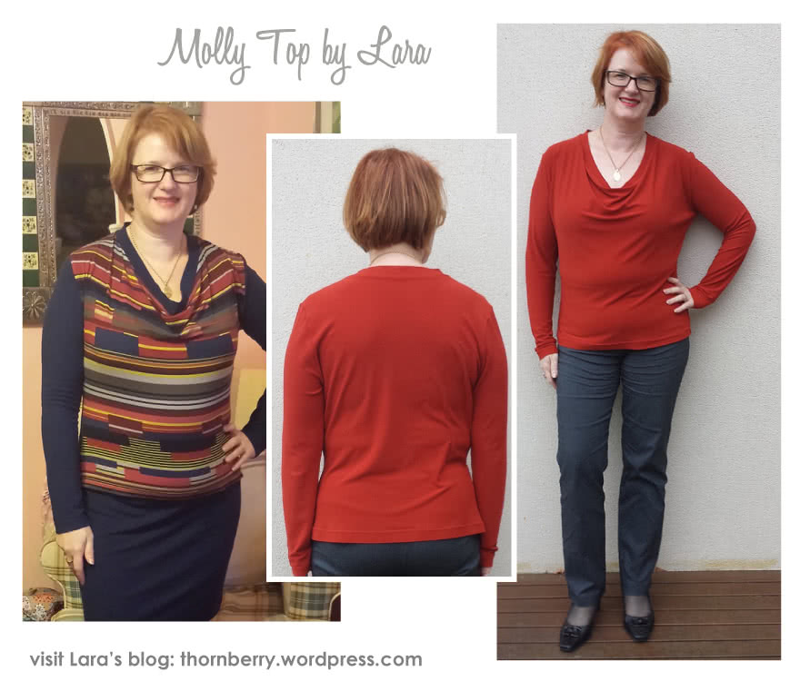 Molly Knit Top Sewing Pattern By Lara And Style Arc - New twist on the popular drape neck top