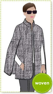 Nell Cape Sewing Pattern By Style Arc - Fashionable cape with bound edges and inseam pockets