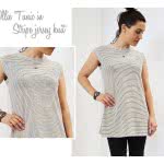 Ollie Tunic + Stripe Knit Jersey Sewing Pattern Fabric Bundle By Style Arc