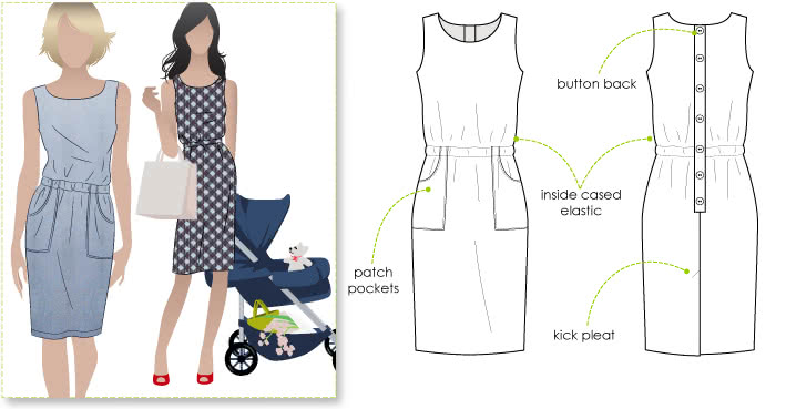 Peggy Woven Dress Sewing Pattern By Style Arc - Versatile dress - great for work.