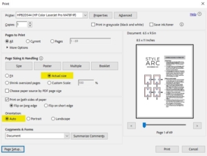 Printing At Home – Style Arc