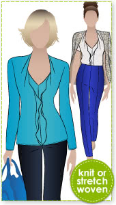 Patsy Top Sewing Pattern By Style Arc - Versatile top with clever front flounce