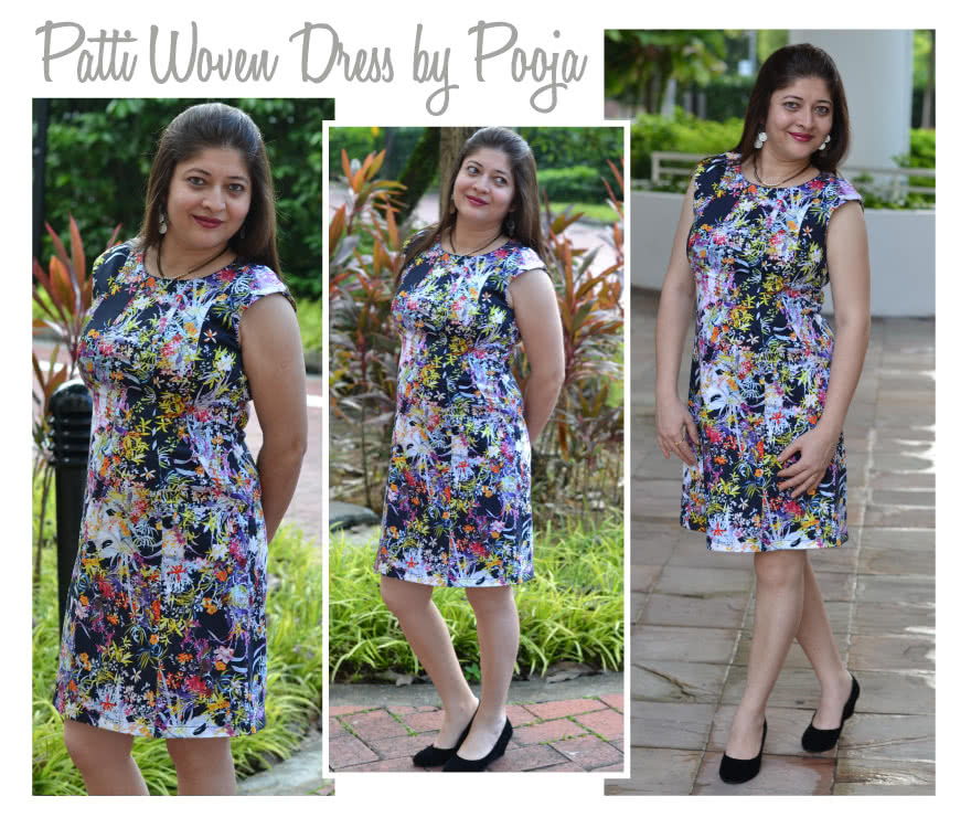 Patti Woven Dress Sewing Pattern By Pooja And Style Arc - Fitted panelled dress with extended shoulder