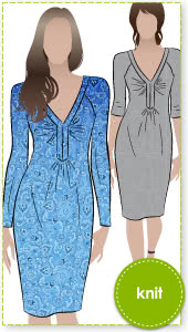 Paula Jersey Dress Sewing Pattern By Style Arc - Flattering jersey slip on dress with raglan sleeve