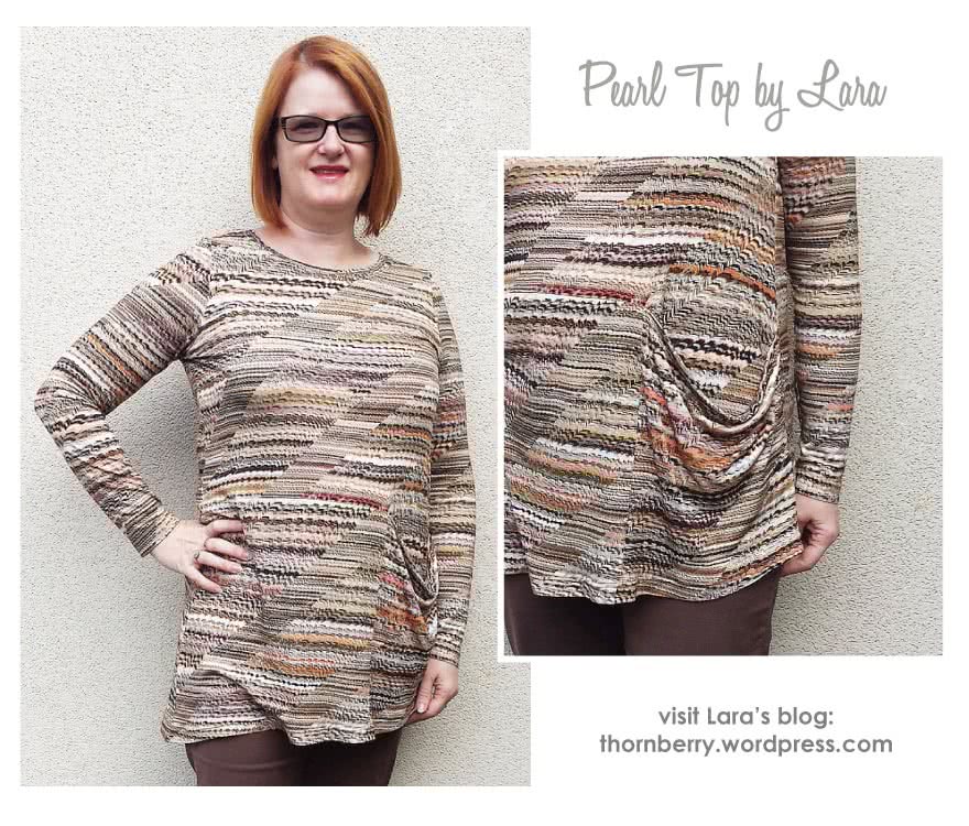 Pearl Knit Top Sewing Pattern By Lara And Style Arc - Draped side knit top with long or short sleeves