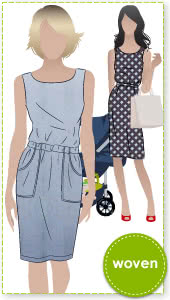 Peggy Woven Dress Sewing Pattern By Style Arc - Versatile dress - great for work.