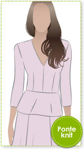 Phillipa Peplum Sewing Pattern By Style Arc - Stylish V neck peplum as worn by Kate in Australia