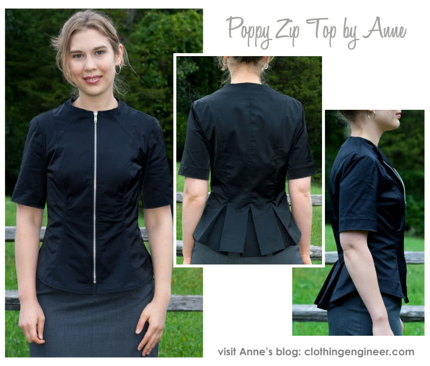 Poppy Zip Top construction by Anne Kowalski