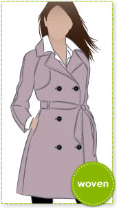 Prue Trench Sewing Pattern By Style Arc - All weather double breasted Trench coat