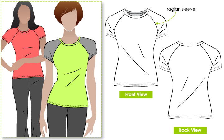 Raglan T-Shirt Sewing Pattern Casual Patterns – Arc