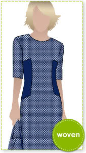 Renae Woven Dress Sewing Pattern By Style Arc - Stylish sheath dress with side inserts