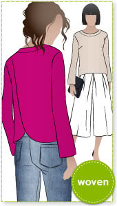 Ricki Top Sewing Pattern By Style Arc - Boxy back wrap top