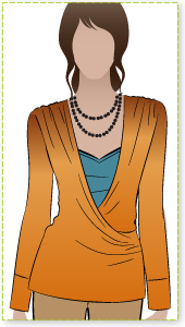 Ronnie Wrap Top Sewing Pattern By Style Arc - Beautiful X-Over front drape top