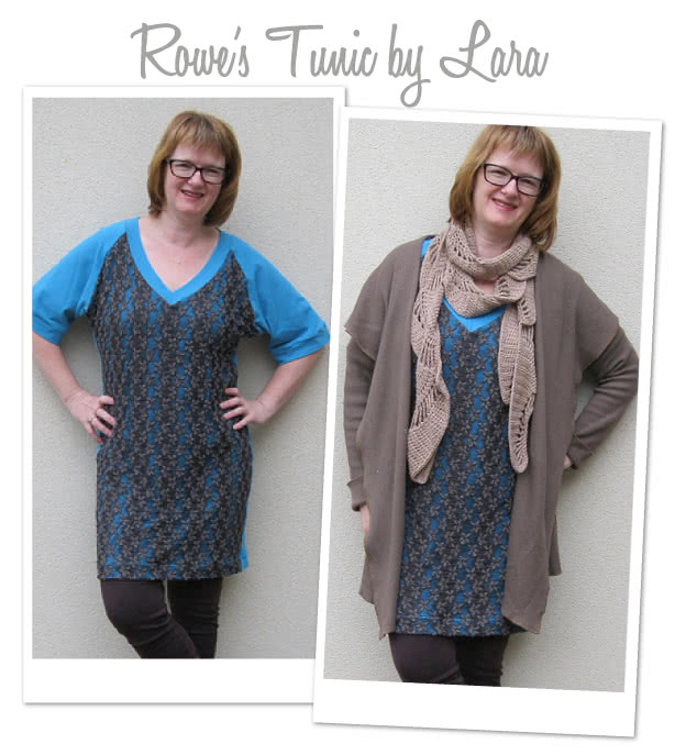Rowe's Tunic / Top Sewing Pattern By Lara And Style Arc - Knit raglan tunic/top with interesting design features