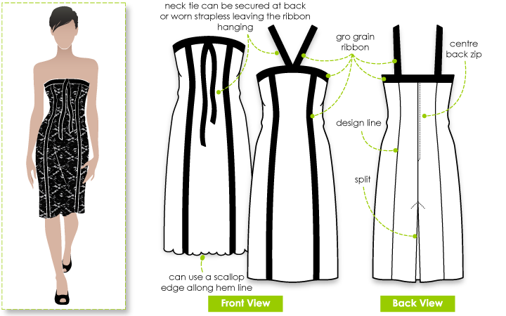 Sylvia Dress Sewing Pattern Semi formal Patterns Style Arc