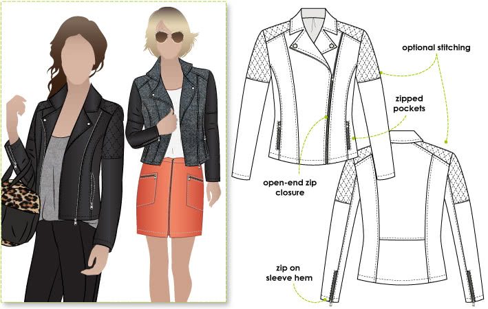 Ziggi Biker Jacket - Style Arc sewing patterns