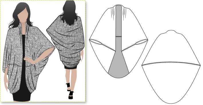 Shirley Shrug Sewing Pattern By Style Arc - This is the essential throw on wrap
