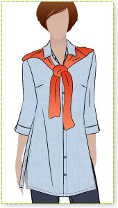 Sacha Shirt Sewing Pattern By Style Arc - Stylish long line over shirt with ¾ length sleeves