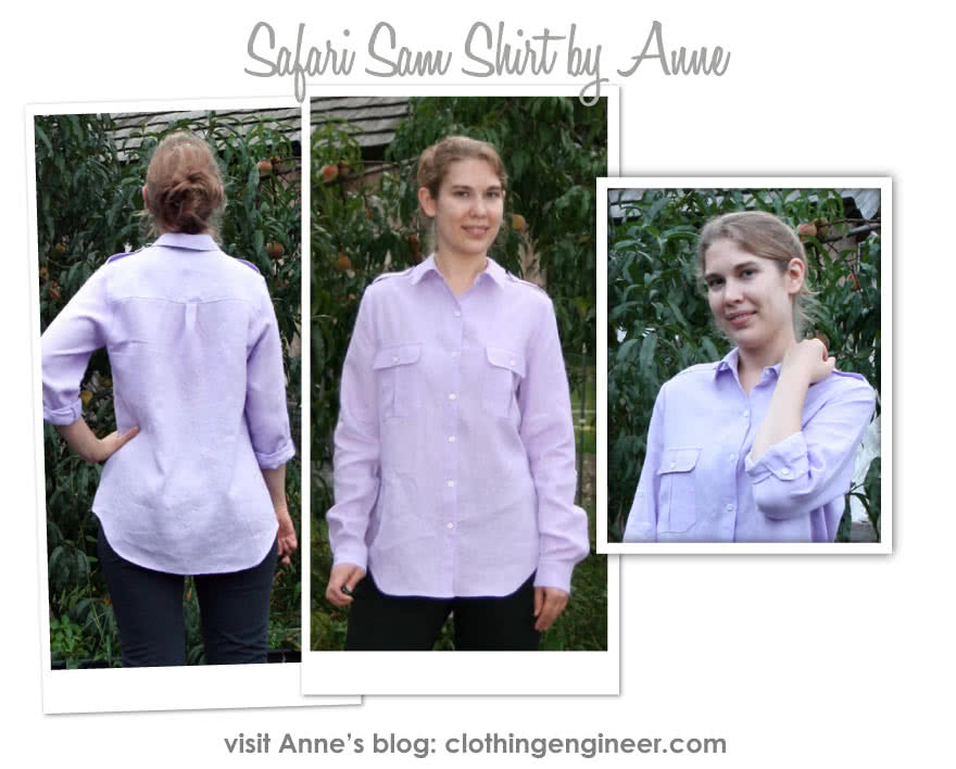Safari Sam Overshirt Sewing Pattern By Anne And Style Arc - Safari-style shirt with roll-up sleeve