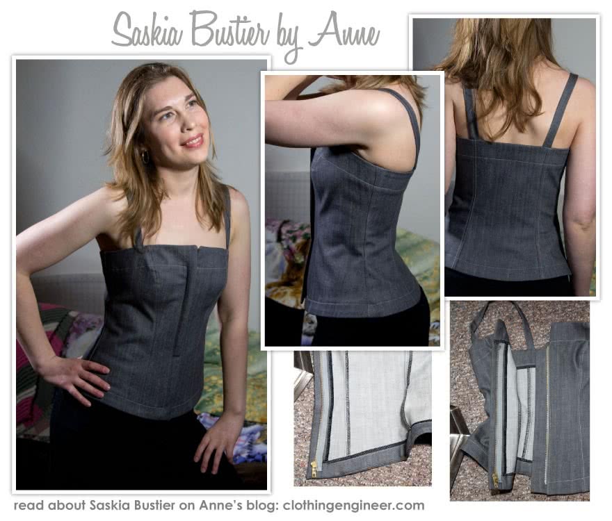 Saskia Woven Bustier Sewing Pattern By Anne And Style Arc - Fully lined fitted bustier with concealed zip front