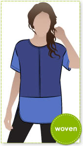 Scarlett Top Sewing Pattern By Style Arc - Spliced woven top with dropped armhole