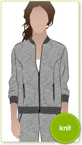 Sharon Sweat Top Sewing Pattern By Style Arc - Classic zip-front sweat top with rib detail