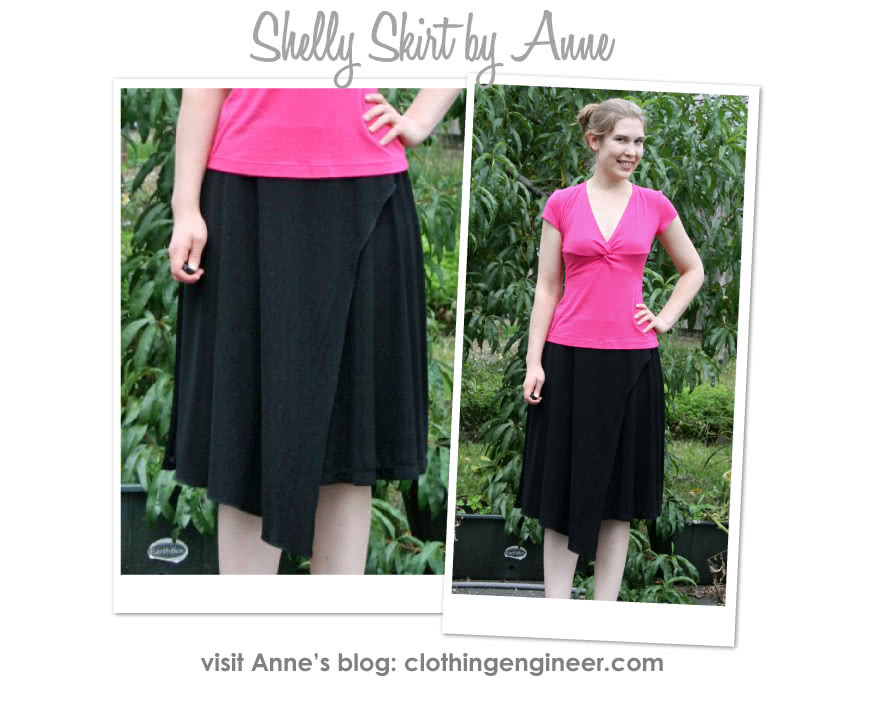 Shelly Skirt Sewing Pattern By Anne And Style Arc - Knit skirt with wrap asymmetrical front