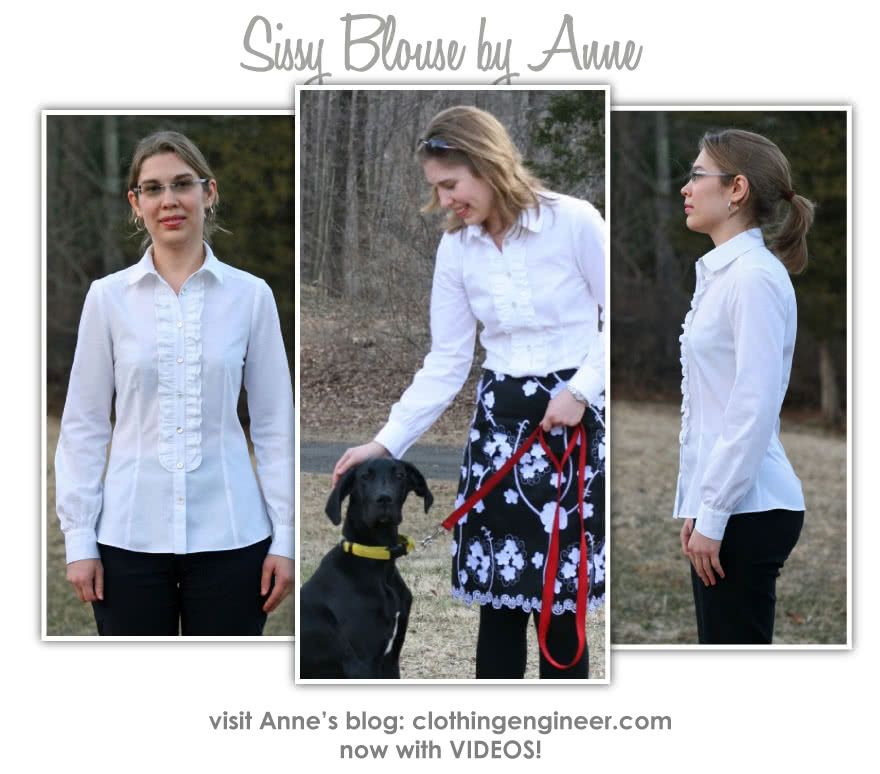 Sissy Blouse Sewing Pattern By Anne And Style Arc - Pretty frill front blouse with back yoke