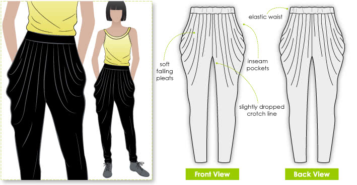 Style Arc's Shaza Harem Pant Pattern