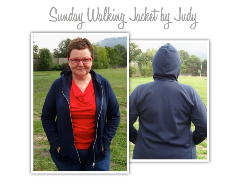 Sunday Zip Jacket Sewing Pattern By Judy And Style Arc - Designer zip front hooded walking jacket