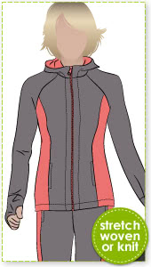 Sunday Zip Jacket Sewing Pattern By Style Arc - Designer zip front hooded walking jacket