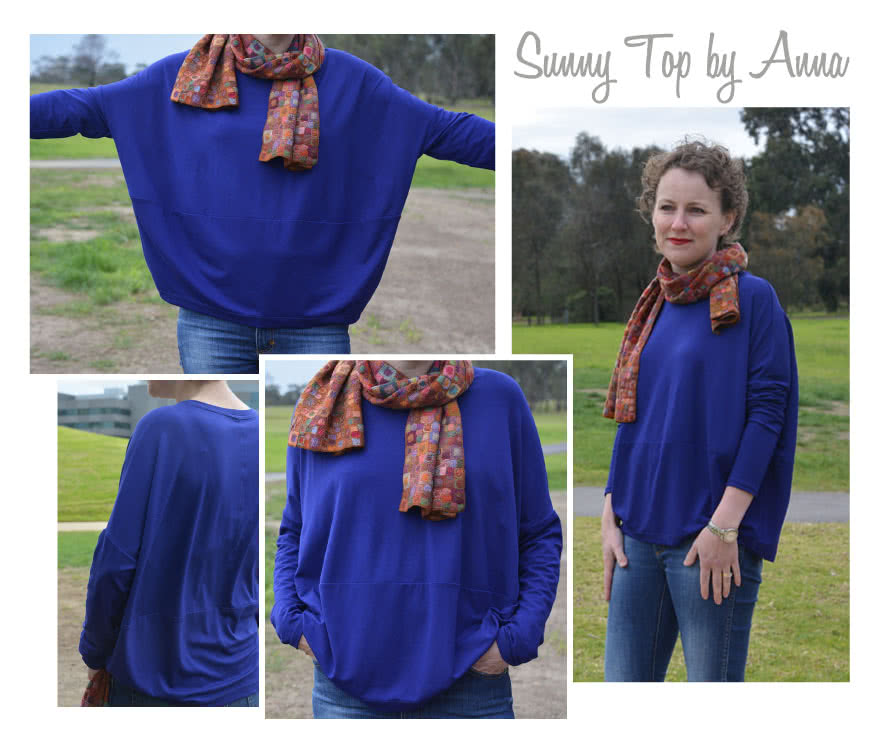 Sunny Knit Top Sewing Pattern By Anna And Style Arc - Cocoon shaped long sleeved knit top