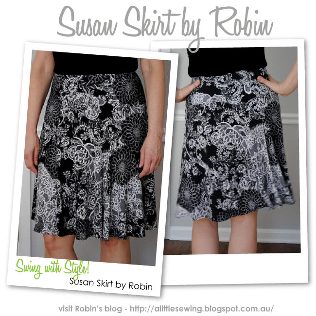 Susan Skirt Sewing Pattern By Robin And Style Arc - Elastic waist makes this skirt so wearable