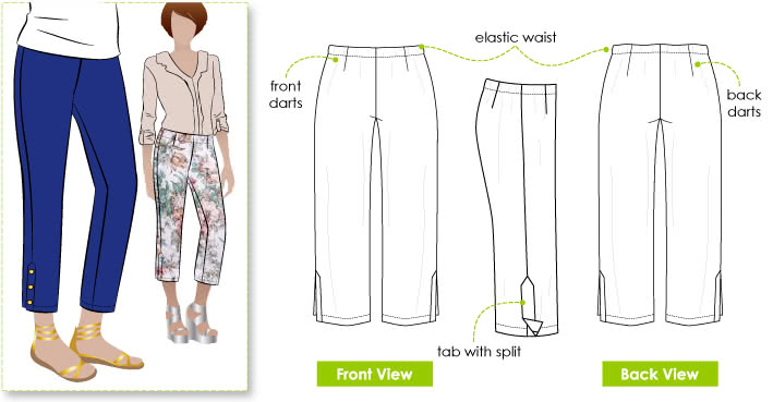 Neue Mode Stil Sewing pattern Capri and casual pants size 8 to 20