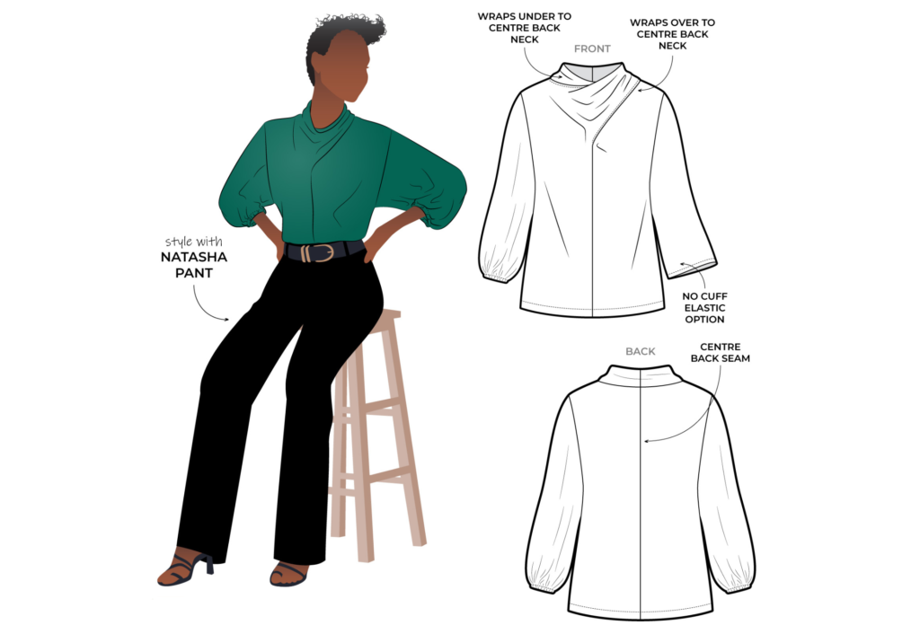 Learn How to Sew an Elegant Draped Neckline to a Simple Shirt Pattern