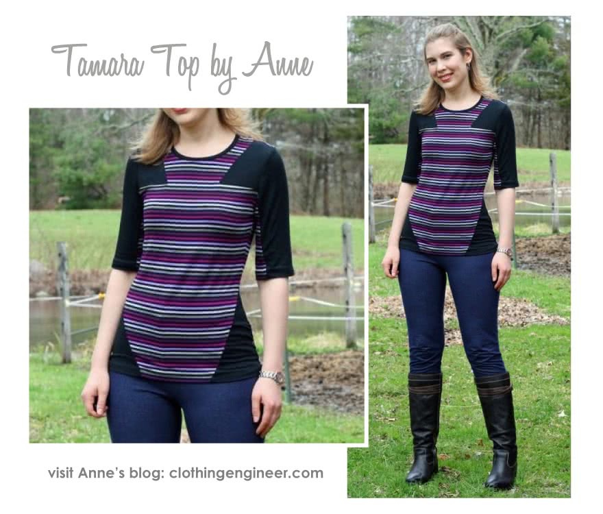 Tamara Knit Top Sewing Pattern By Anne And Style Arc - Interesting spliced knit top