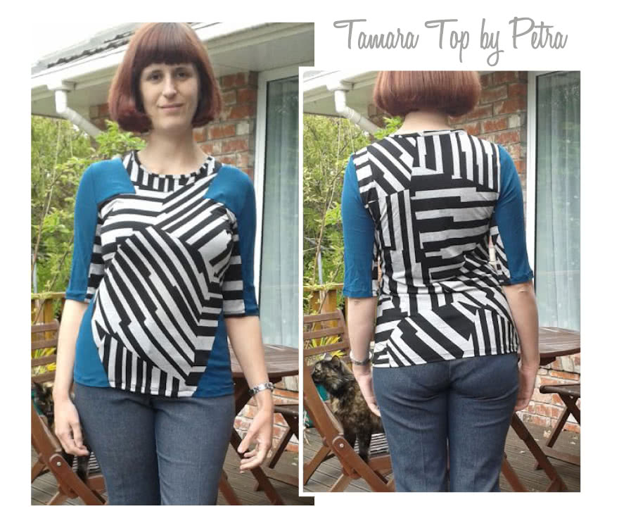 Tamara Knit Top Sewing Pattern By Petra And Style Arc - Interesting spliced knit top
