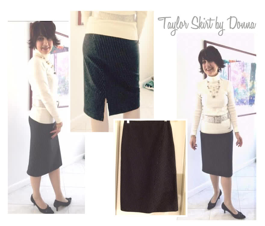 Taylor Knit Skirt Sewing Pattern By Donna And Style Arc - Pull-on tube skirt with angled design lines