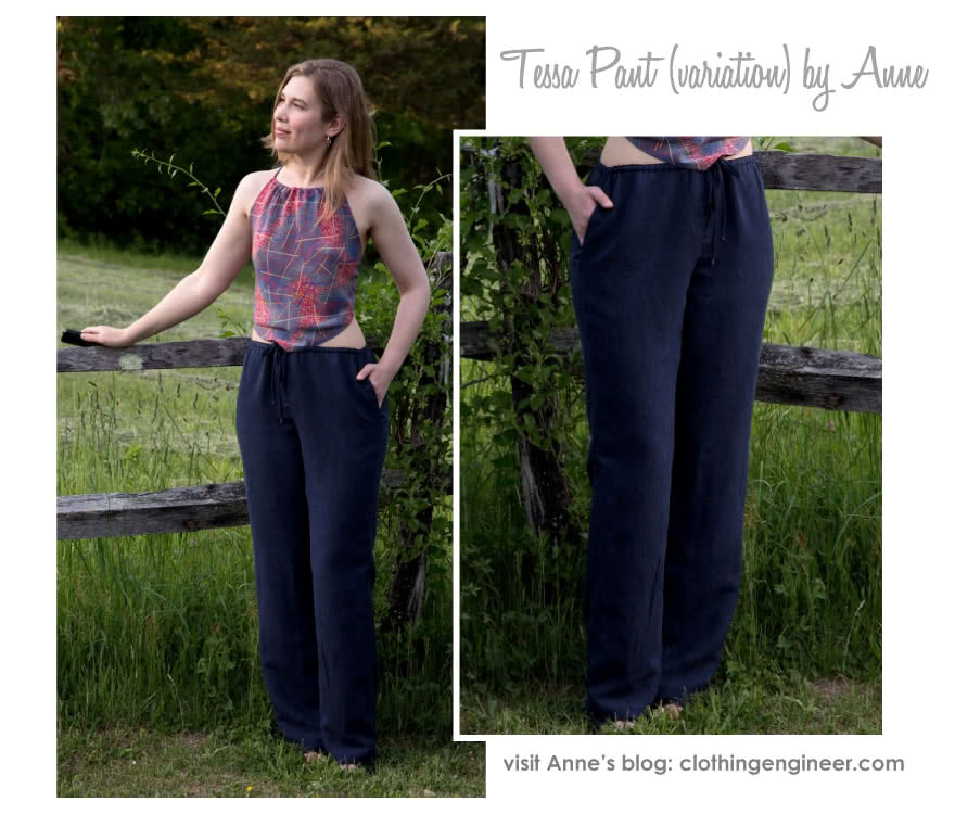 Tessa Pant Sewing Pattern By Anne And Style Arc - Not too slim and not too wide; just perfect pull-on pant