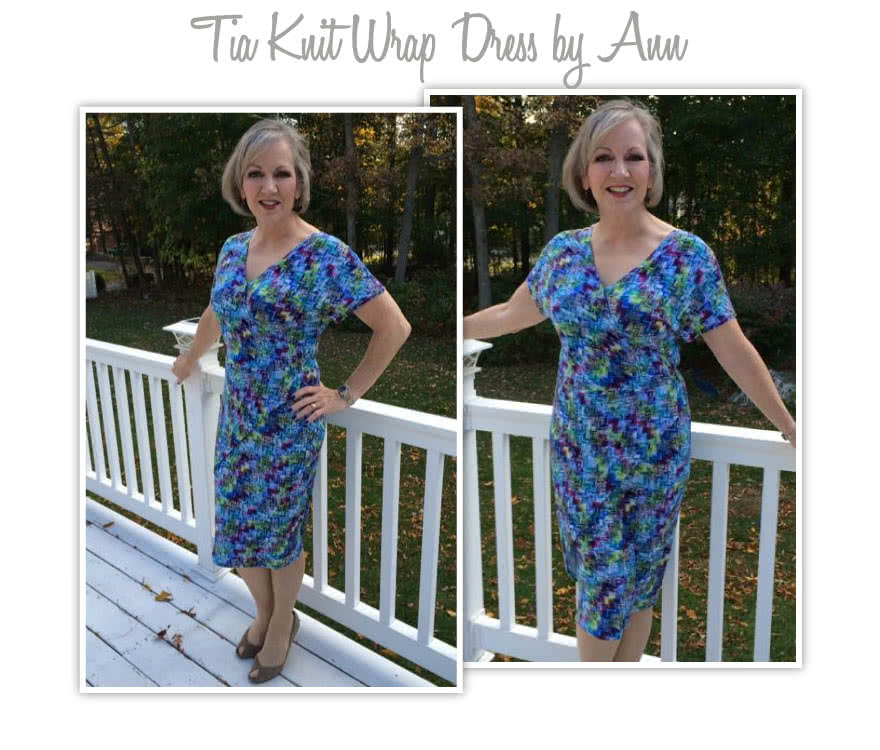 Tia Knit Wrap Dress Sewing Pattern By Ann And Style Arc - Slip on wrap dress with a difference