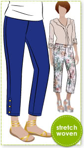 Tori Crop Pant Sewing Pattern By Style Arc - Easy wear pull on crop pant with side leg detail
