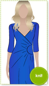 Trixi Knit Wrap Dress Sewing Pattern By Style Arc - A new take on the wrap dress