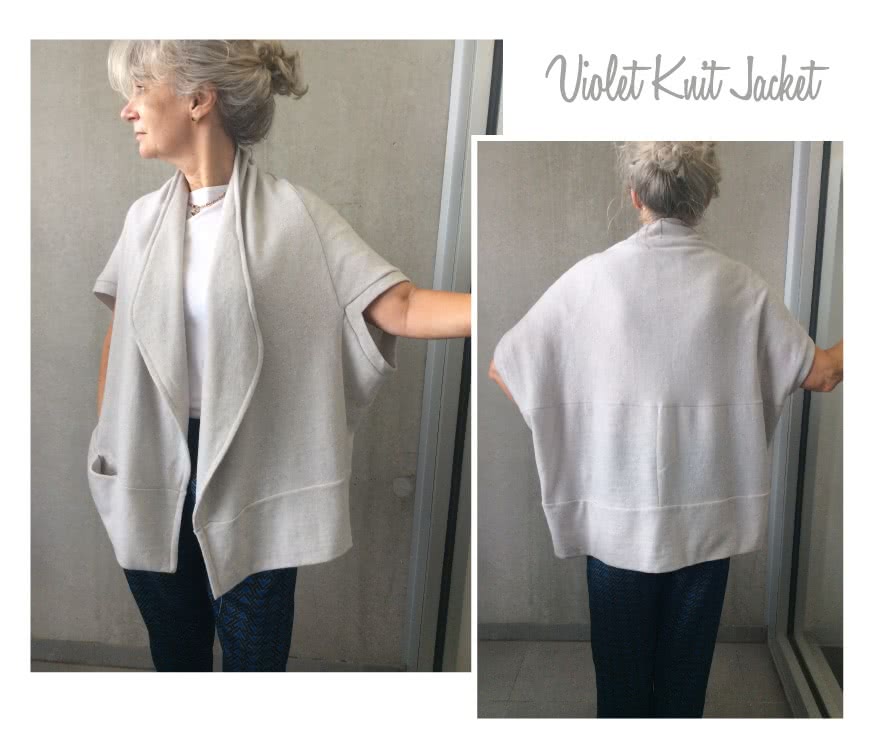 Violet Knit Jacket Sewing Pattern By Style Arc - Amazing knit jacket with clever design lines